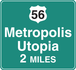 Freeway Metropolis Utopia Sign Clip Art